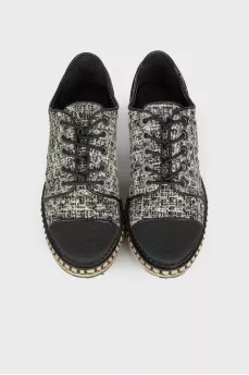 Tweed black and white sneakers