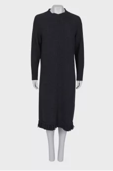 Charcoal fringed dress