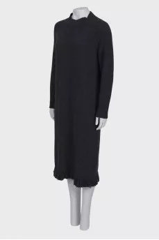 Charcoal fringed dress