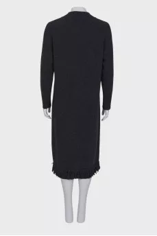 Charcoal fringed dress