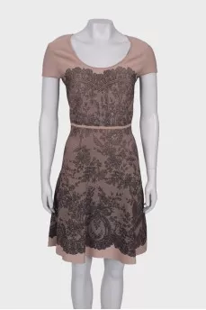 Dark beige patterned dress