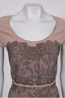 Dark beige patterned dress