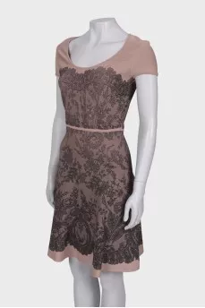 Dark beige patterned dress