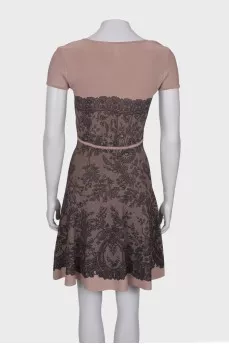 Dark beige patterned dress