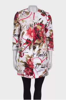 Long jacket in print