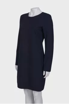Wool navy blue dress