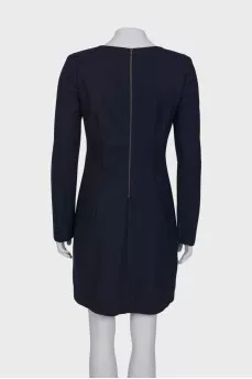 Wool navy blue dress