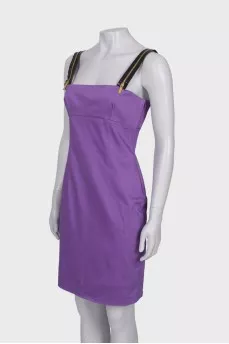 Purple sundress decorated with zippers