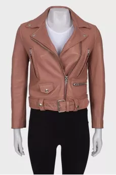 Dark pink leather jacket