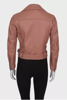 Dark pink leather jacket