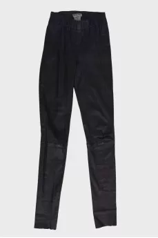 Black leather leggings