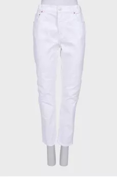 High rise white jeans