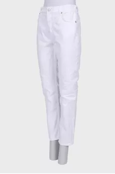 High rise white jeans
