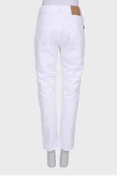 High rise white jeans