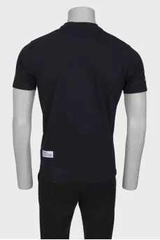 Men's T-shirt with orange print