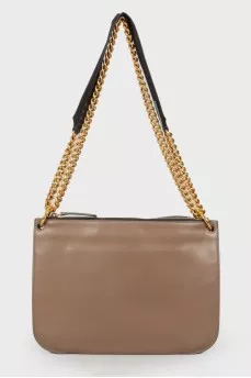 Dark olive leather combo bag