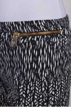 Black and white patterned trousers