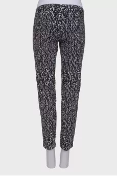 Black and white patterned trousers