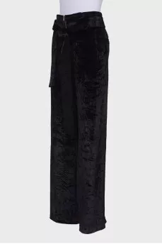 High waist palazzo trousers with tag