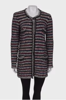 Knitted combo cardigan with pockets