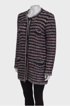Knitted combo cardigan with pockets
