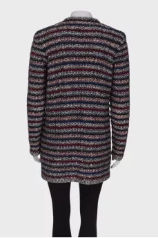 Knitted combo cardigan with pockets