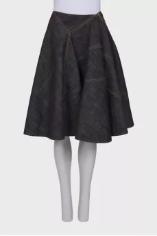 A-line denim skirt