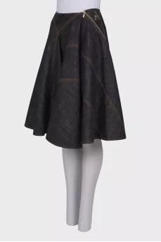 A-line denim skirt
