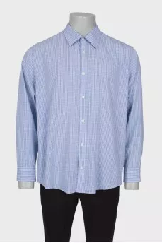 Men's blue checked shirt