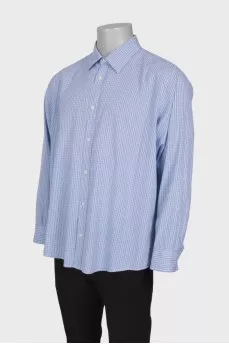 Men's blue checked shirt