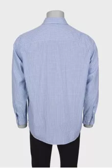 Men's blue checked shirt