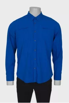 Men's blue checked shirt