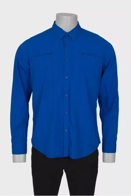 Men's blue checked shirt