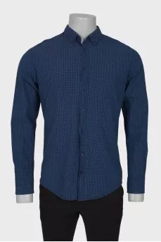 Men's navy check shirt