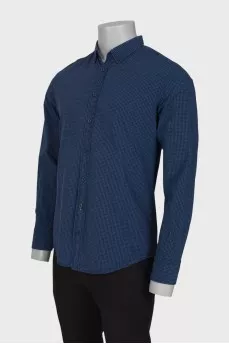 Men's navy check shirt