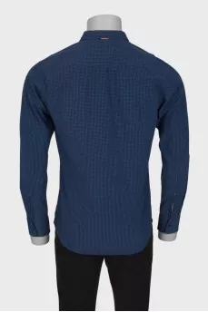 Men's navy check shirt
