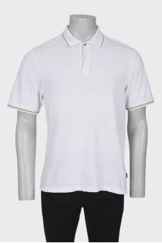 Men's white polo shirt