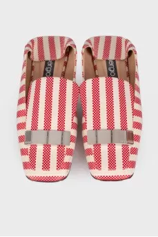 Textile loafers with square toe