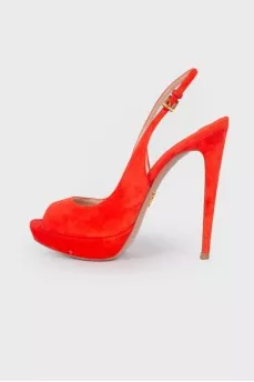 Suede heeled sandals