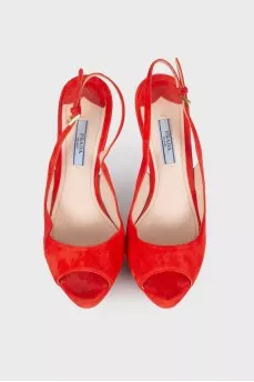 Suede heeled sandals