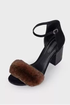 Abby Fur Tilt-Heel sandals