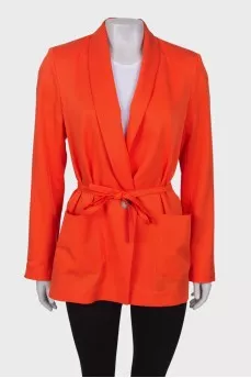 Orange jacket on the belt