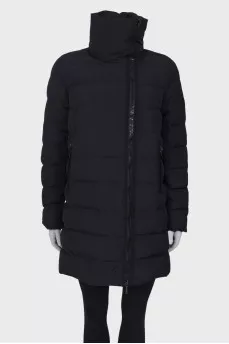 Black quilted down jacket