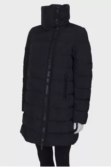Black quilted down jacket