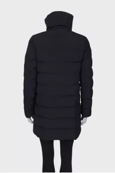 Black quilted down jacket