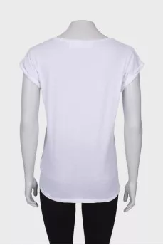 White T-shirt in print