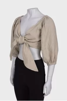 Wrap linen top