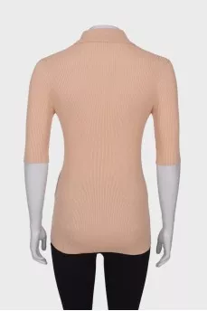 Beige polo shirt with pocket