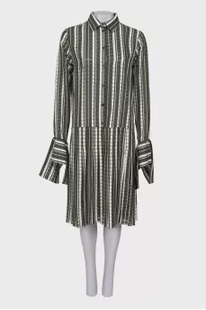 Green striped dress with tag