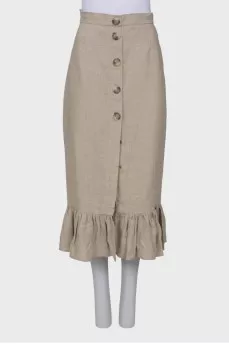 Linen skirt with buttons